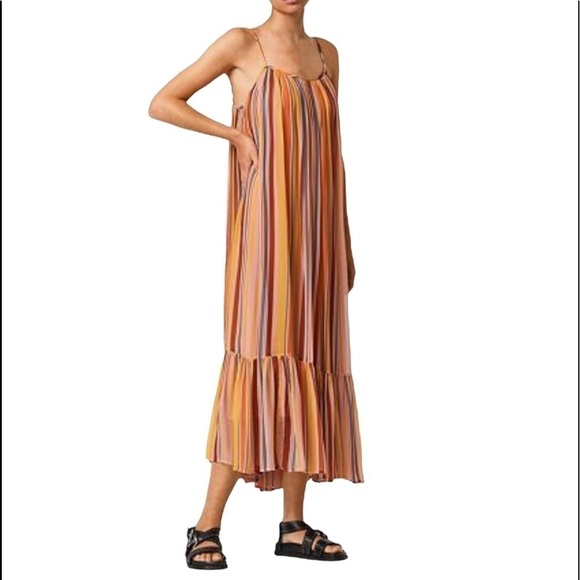 All Saints Dresses & Skirts - All Saints Paola Stripe Midi Shift Dress Women’s 6